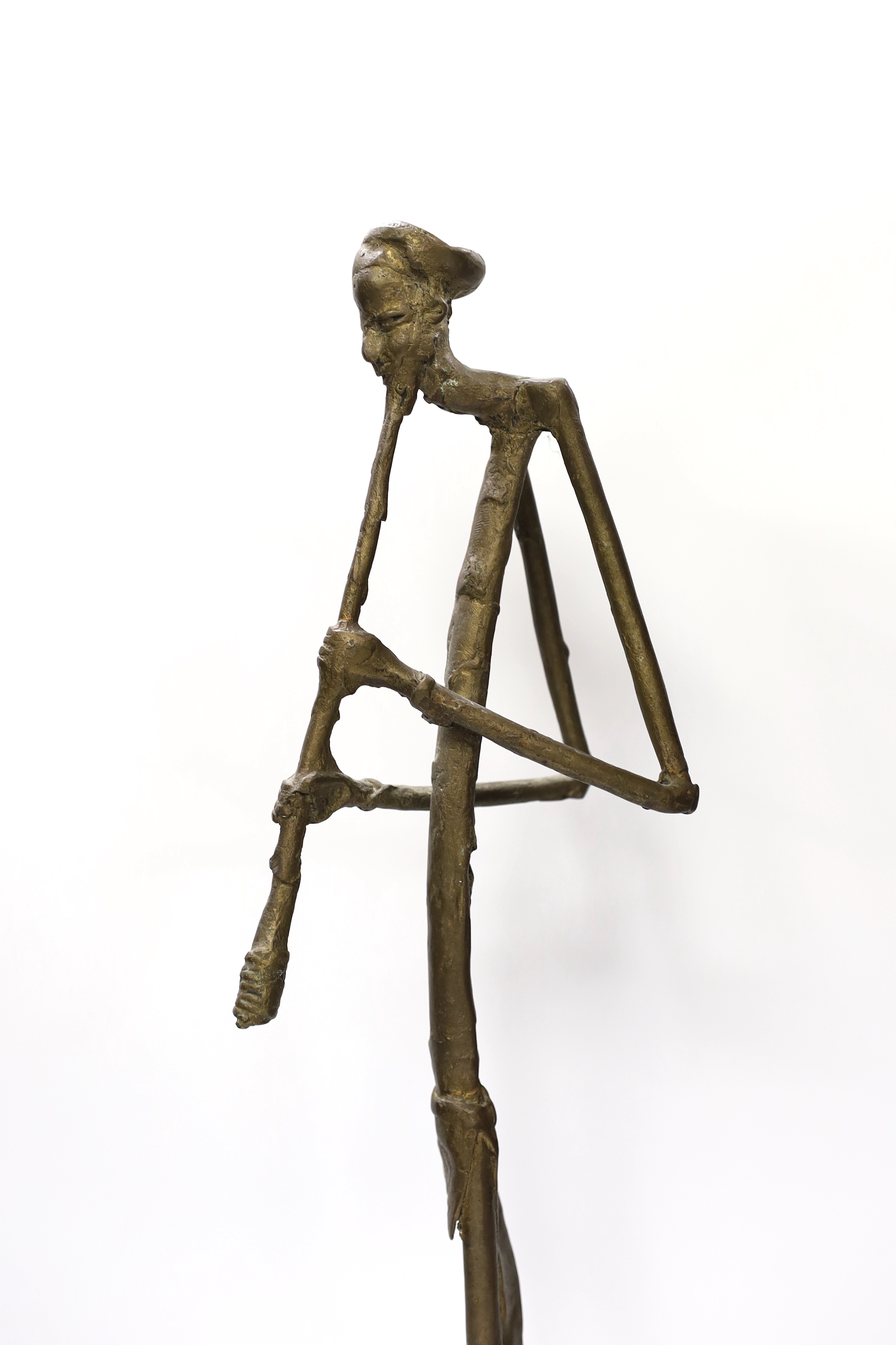 Bernard Kim (b.1942). A bronze sculpture of a dancing couple, signed to base, together with another, largest 55cm high